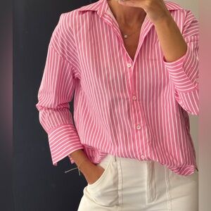 ZARA Pink Striped M Womens Shirt